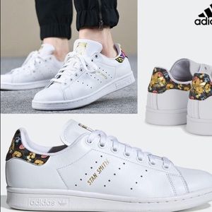 Adidas Stan Smith Originals Floral Cloud White NWT